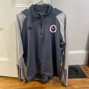 Adidas New England Revolution Two-Tone Gray Pullover Quarter Zip